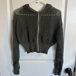 Rue21 Olive Green Crochet Jacket